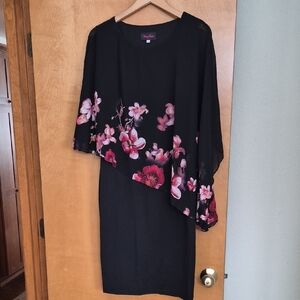 Hanna Nikole Floral Black Dress L